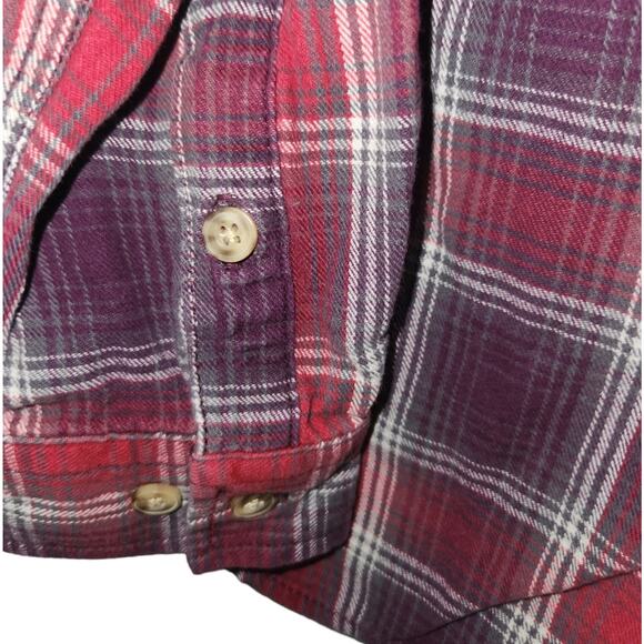 Duluth Women's Purple Red Long Sleeve Plaid Button Up Shirt‎ Size Medium - Picture 2 of 10